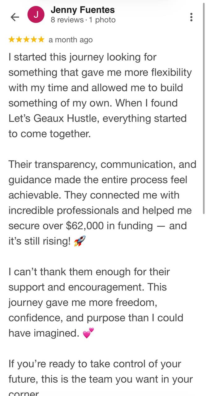 Jenny Fuentes Google Review