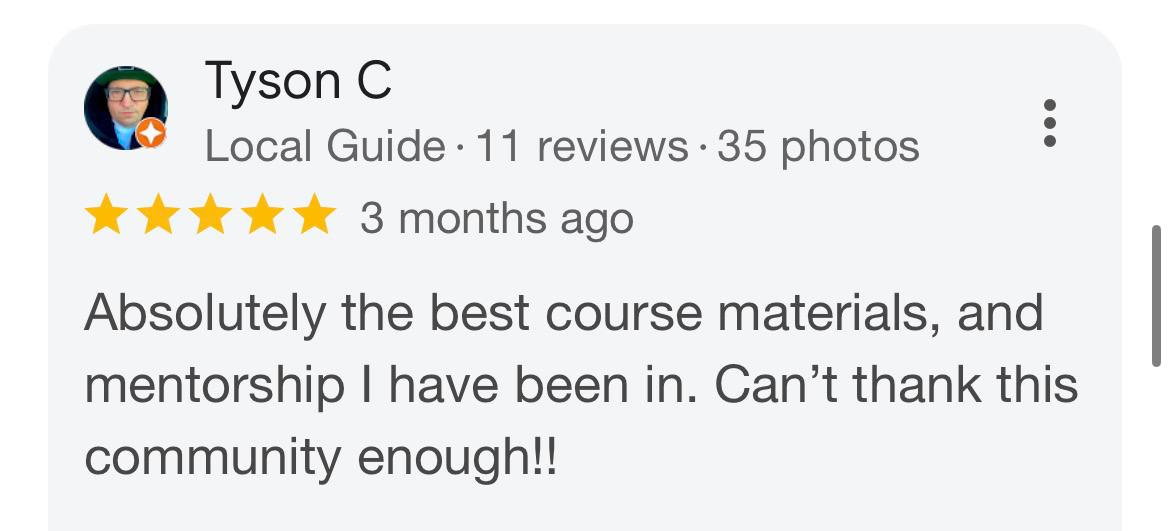 Tyson C Google Review